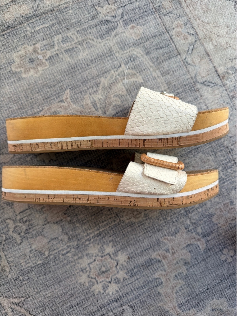 Veronica Beard chessy Cork Platform Slide Sandals Size 9.5 - Picture 2 of 5
